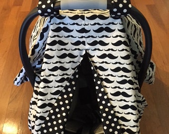 Mustache Car Seat Canopy