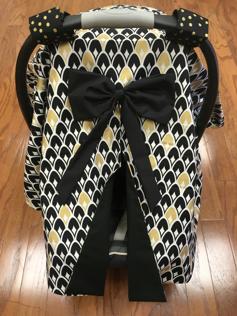 Gold & Black Car Seat Canopy image 1