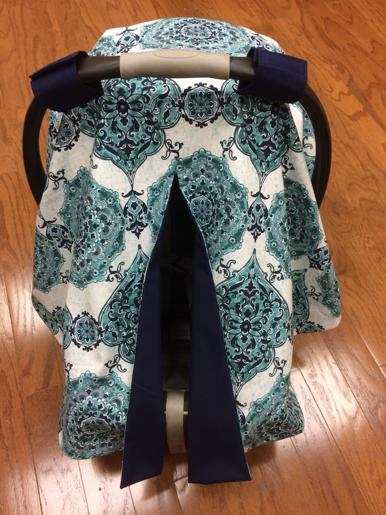 Navy/turquoise Car Seat Canopy Etsy
