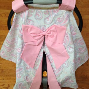 Light Pink & Powder Blue Paisley AutoSitz Dachhauben