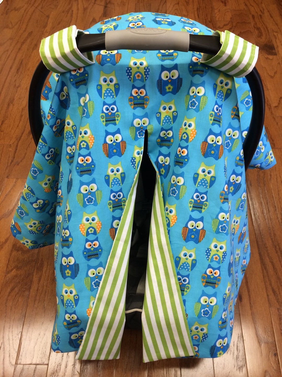 Blue Owls Car Seat Canopy Etsy