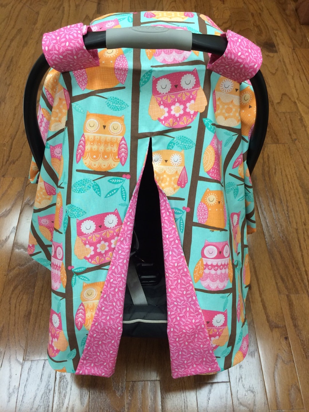 Owls Teal & Pink Car Seat Canopy Etsy