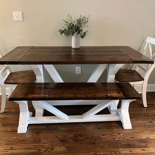 Farmhouse Trestle Table Etsy