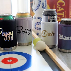 Personalized Beer Can Cooler, Bridesmaid Gift, Standard Can Cooler, Soda Can Cooler, 12 oz can. Groomsmen gift, stainless steel insulated
