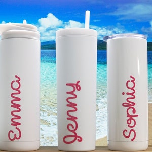 Personalized Island Water Bottle, Custom Lover Tumbler, White Island Inspired Tumbler, Bridesmaids Gift, Tropical Themed Gift, bacherlorette image 8