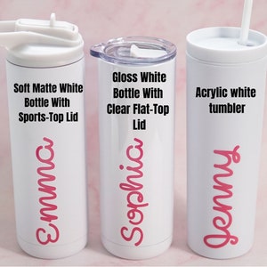 Personalized Island Water Bottle, Custom Lover Tumbler, White Island Inspired Tumbler, Bridesmaids Gift, Tropical Themed Gift, bacherlorette image 2