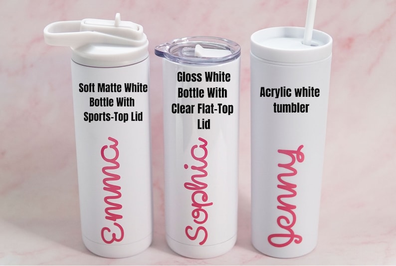 Personalized Island Water Bottle, Custom Lover Tumbler, White Island Inspired Tumbler, Bridesmaids Gift, Tropical Themed Gift, bacherlorette image 2