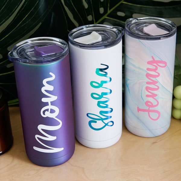 Personalized Tumbler with Lid and Straw, 16 Oz Stainless Steel Cup, Gifts for Her, Teacher Gift, Bridesmaid Proposal Box, Cup with Name