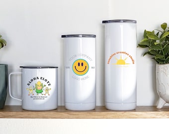 Custom Tumbler with Printed Design, Company Logo Tumbler, Corporate Holiday Gifts, Custom Corporate Gift, Business Gifts, Bulk Custom Cups