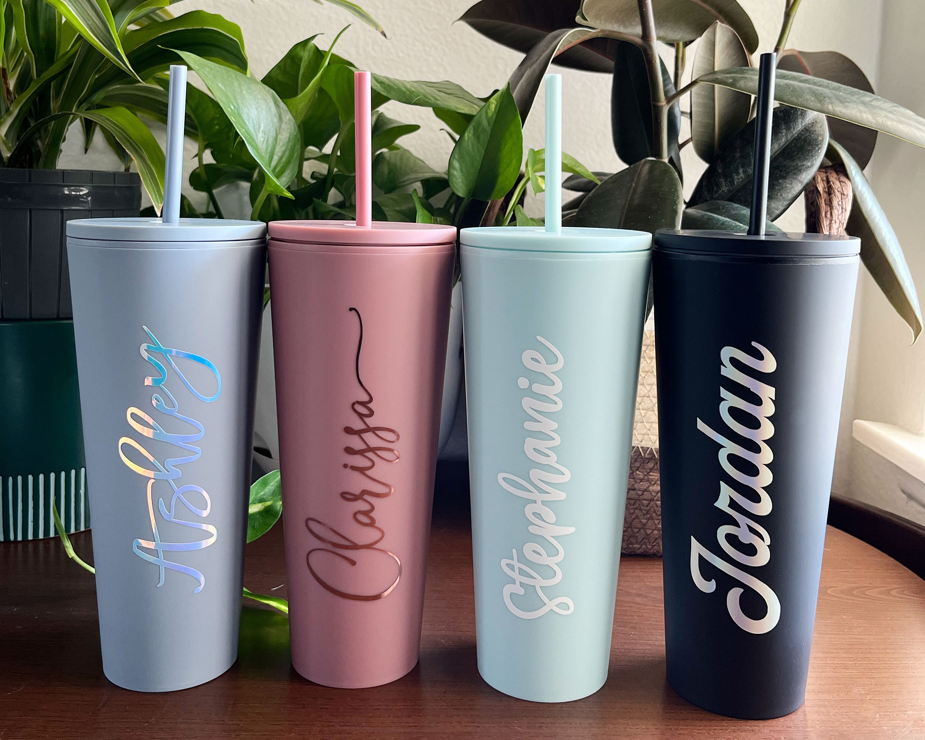  Double Wall Personalized Tumbler with Straw 24 oz, Acrylic Custom  Tumbler with Straw, Lid and Straw