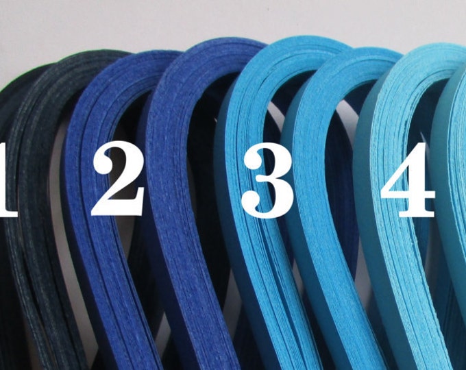 Paper Quilling Strips 65lbs Shades of Blue Acid and Lignin Etsy