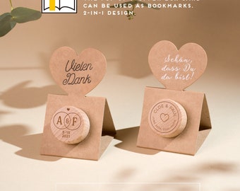 Personalized Wedding Favors Wine Stopper - KRAFT Thank You Pop-up Stopper Stand Card - Original idea - Free Shipping