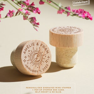 Kraft Wedding - Tappo per vino personalizzato Celestial - Bomboniere originali - Celestial Wedding