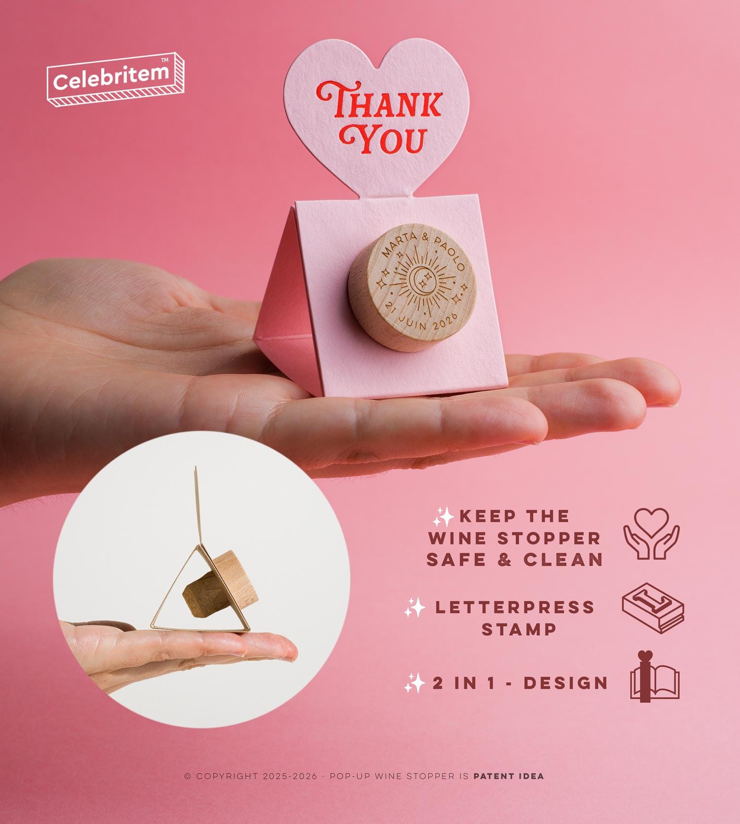 100 Tappi Per Vino In Legno E Sughero Naturale Personalizzati Con Incisione Laser, Bomboniere Matrimonio Con Sacchettini, Diametro 28 Mm