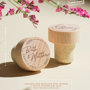 Bomboniere personalizzate con tappo in sughero per vino - Regalo per matrimonio - Bomboniere classiche per matrimonio - Kraft Wedding - Spedizione gratuita