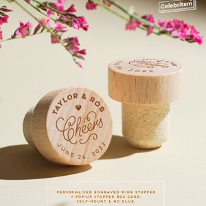 Bomboniere per matrimonio - Tappo di sughero per vino personalizzato - Ricordo di matrimonio in vigna
