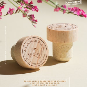 Regalo per gli amanti del vino - Bomboniera per matrimonio - Tappo per vino personalizzato - Bomboniere uniche.
