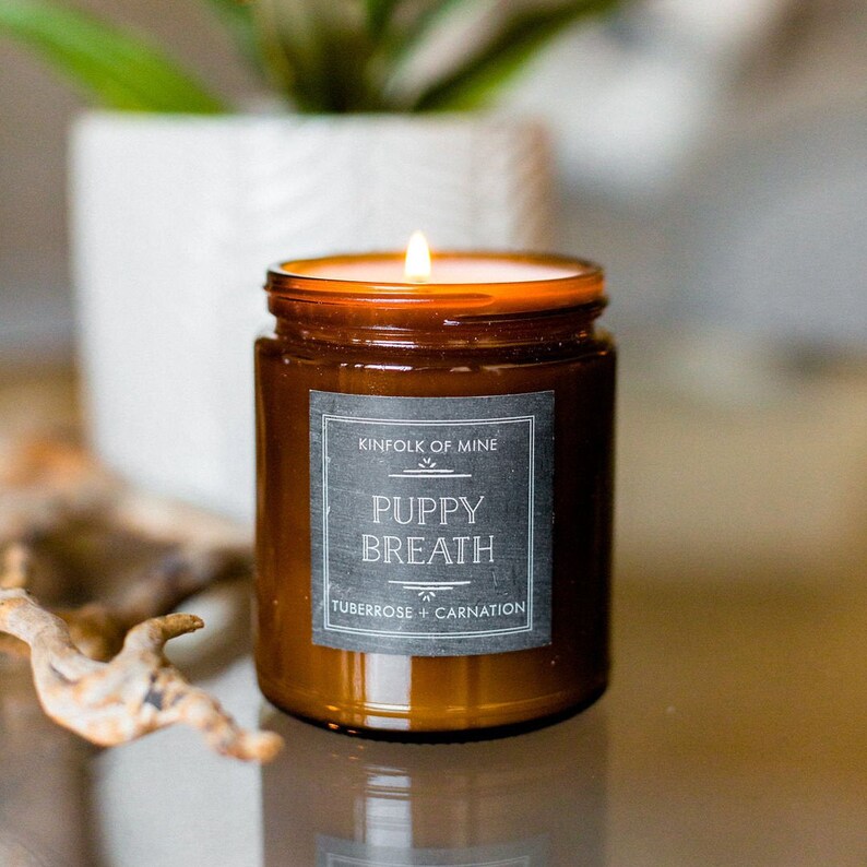 Puppy Breath Kinfolk of Mine Soy Wax Candle Gift for Dog Etsy