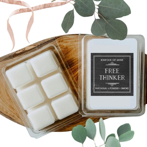 Free Thinker Soy Wax Melt | White Elephant Gift | Gift Under 10 | Nag Champa | Hippie Wax Melt | Vegan | Kinfolk of Mine | Gift Box Option