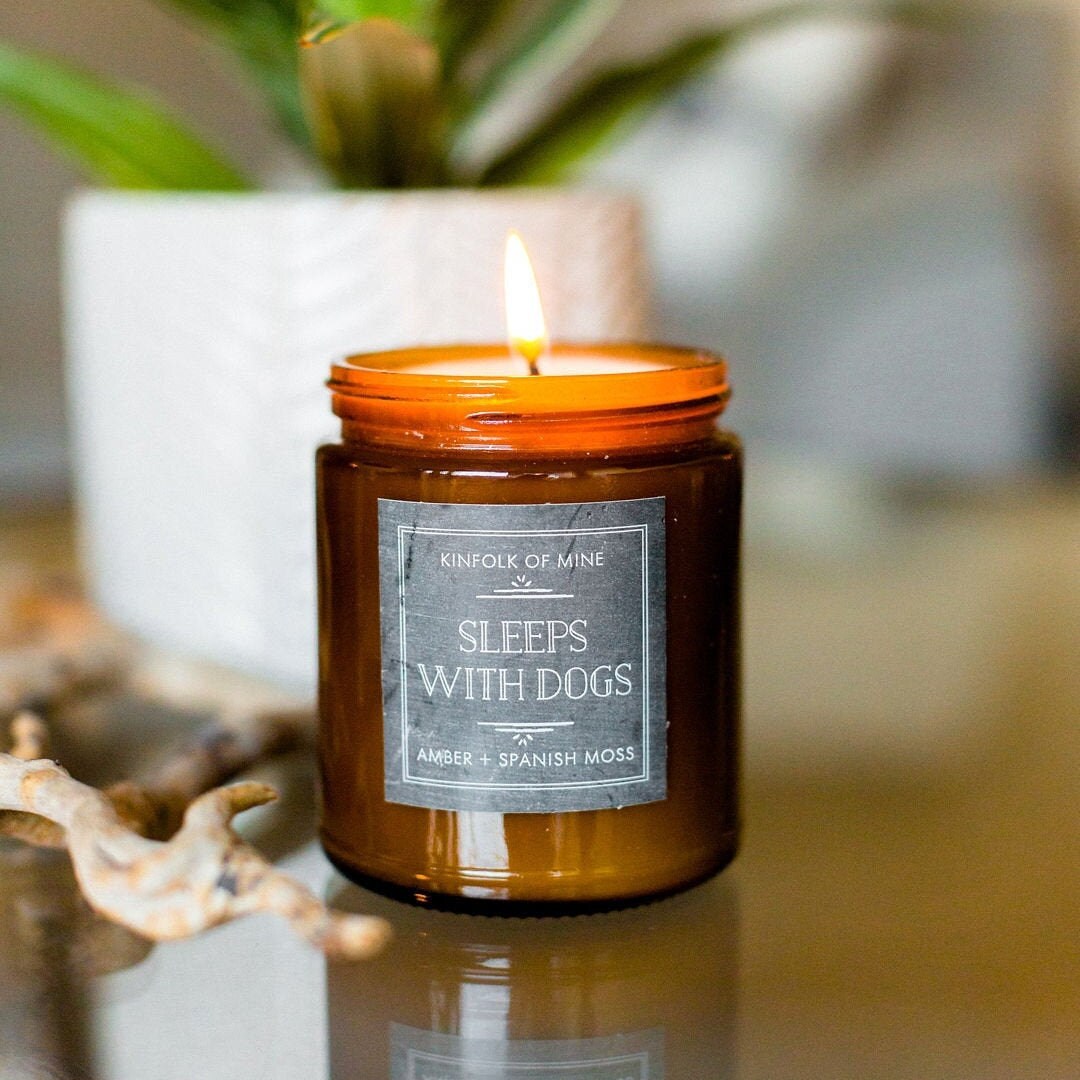 Sleeps With Dogs Soy Wax Candle Dog Lovers White Elephant Etsy
