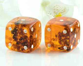 HUGE 28 x 28 Large Amber Dice Cube Inclusion Handmade Baltic Amber Dice Set Gambling Pair Dice Board Game Dice Gemstone Crystal Dice uk