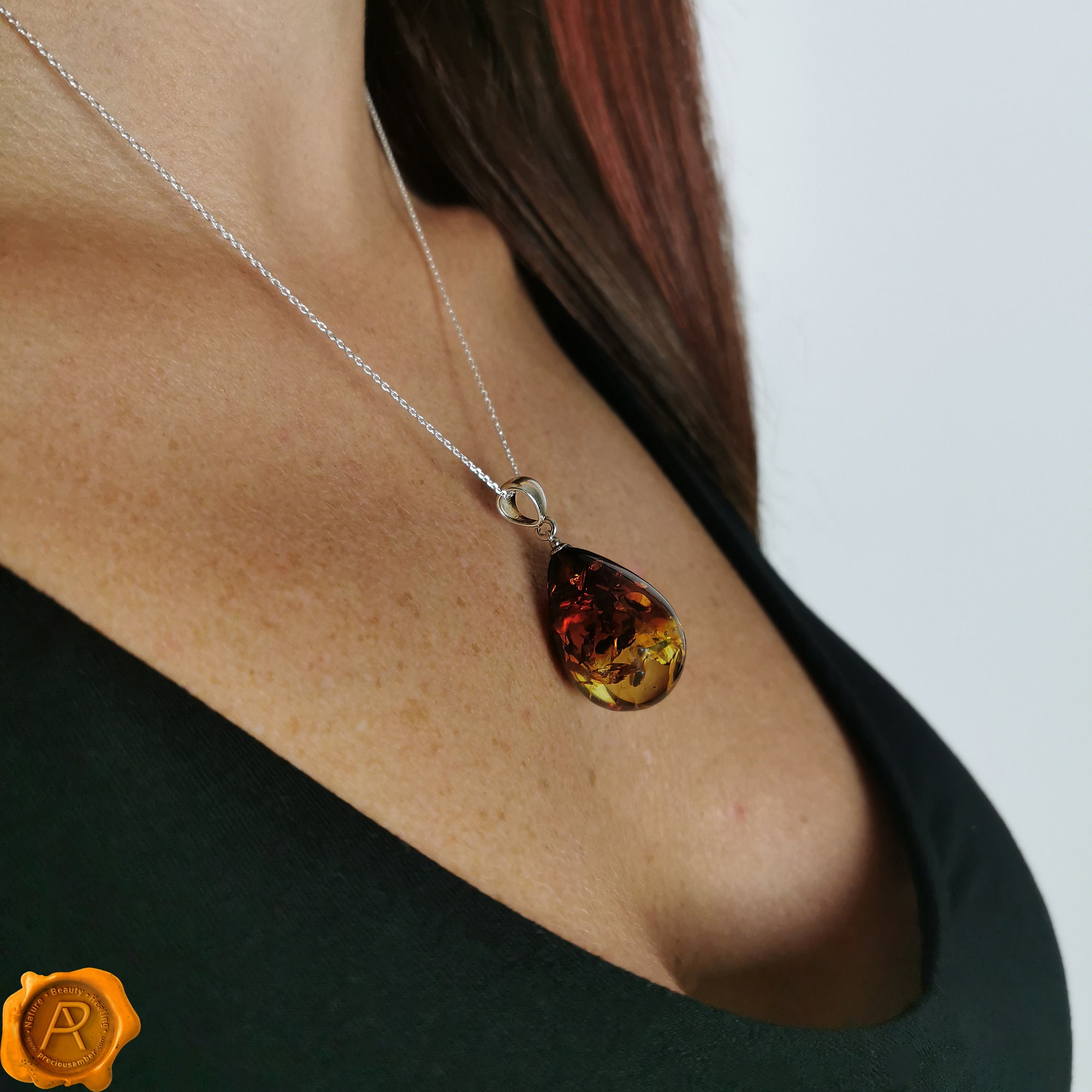 Buy Stunning Large Baltic Amber Teardrop Pendant Cognac Amber