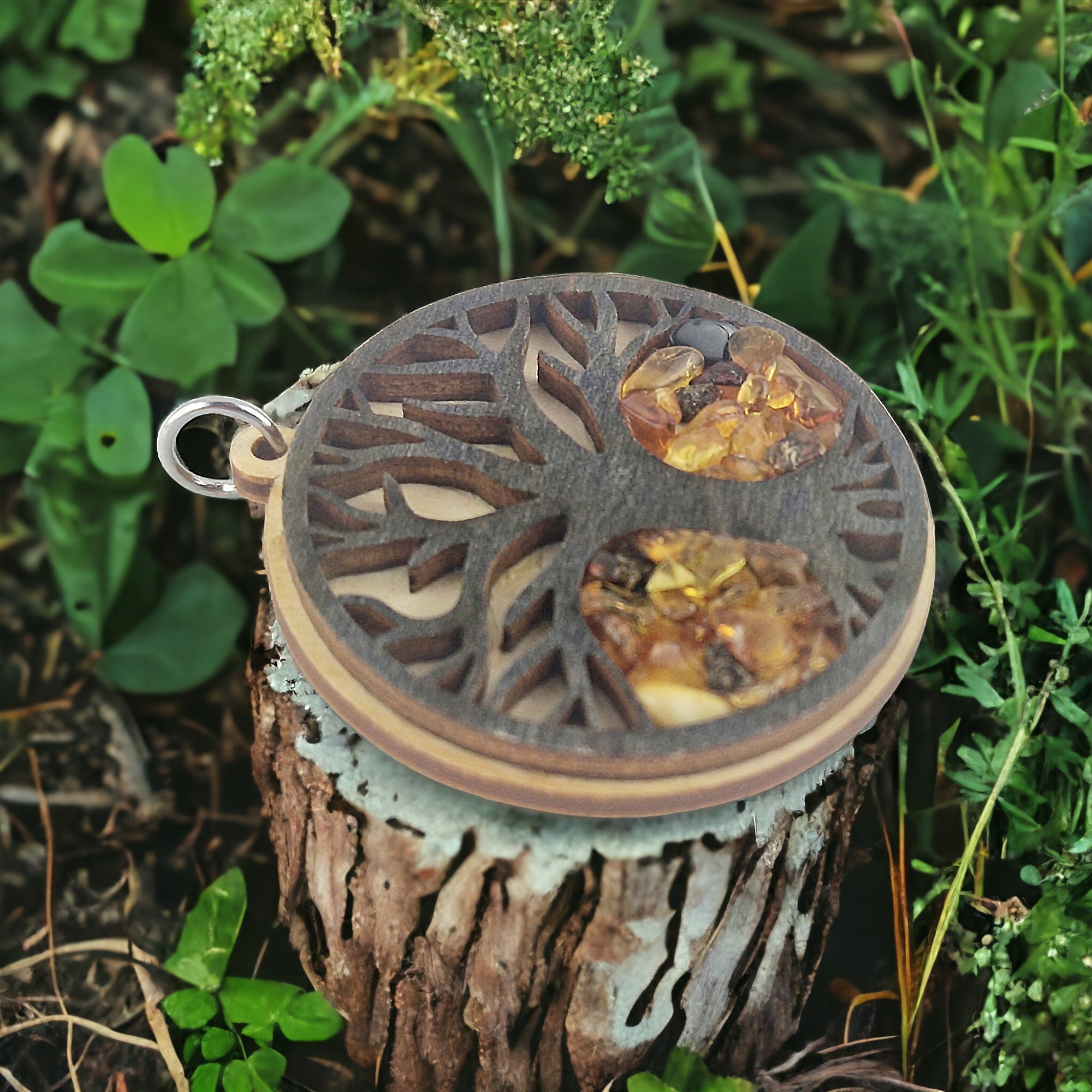 Baltic Sign Tree Wooden Tree of Life Baltic Amber Gemstone Gift, Celtic Amulet Luck ...