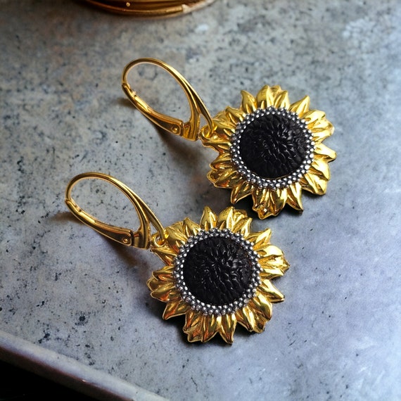 Orecchini a bottone in argento sterling 925, oro, cerchio
