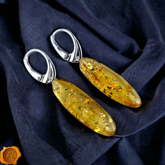 Baltic Lemon Amber Earrings Baltic Lemon Amber Earrings