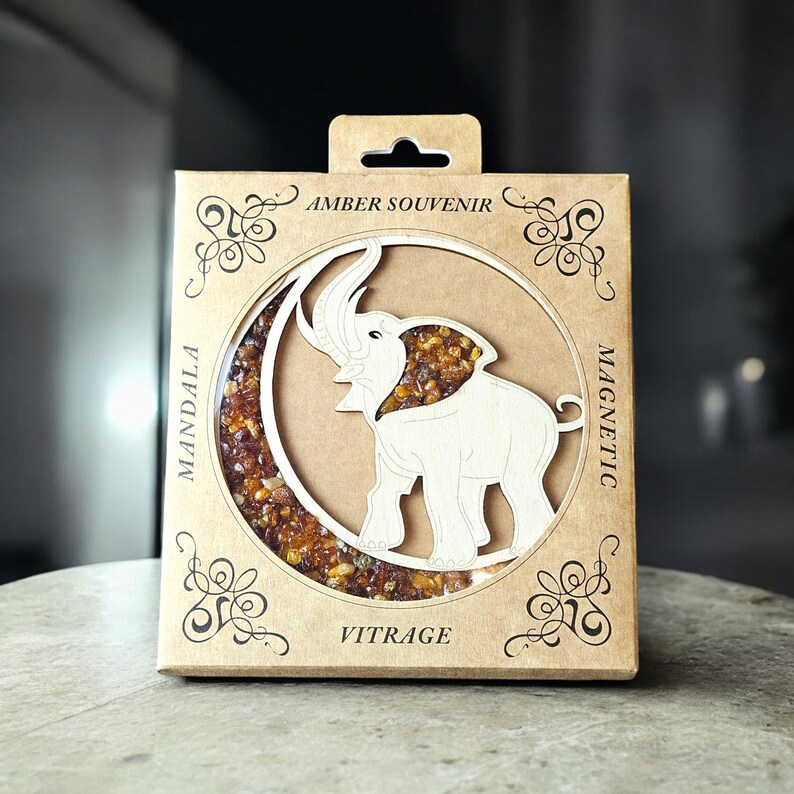 Christmas Tree Decor Ornament Elephant Baltic Amber Suncatcher Window