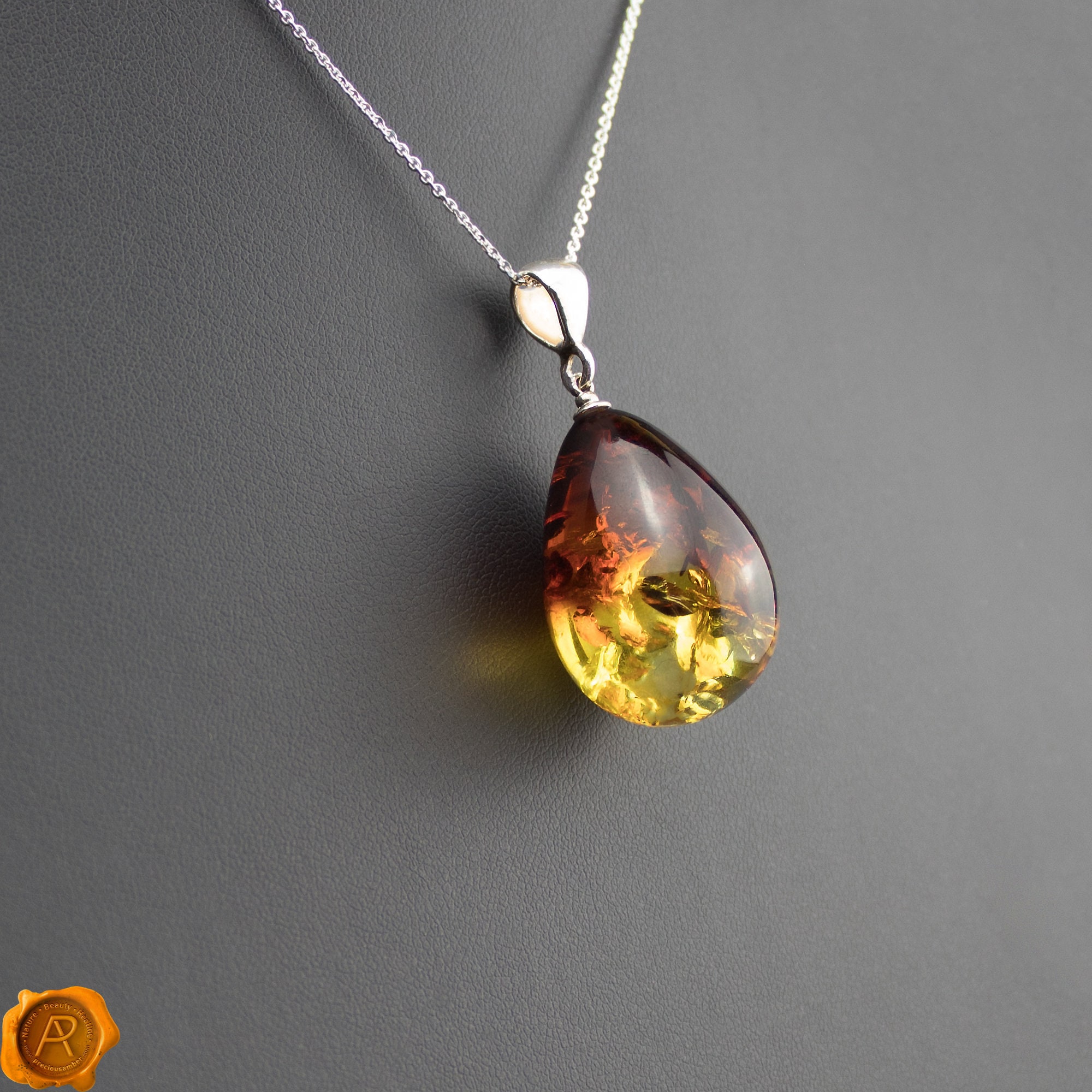 Buy Stunning Large Baltic Amber Teardrop Pendant Cognac Amber