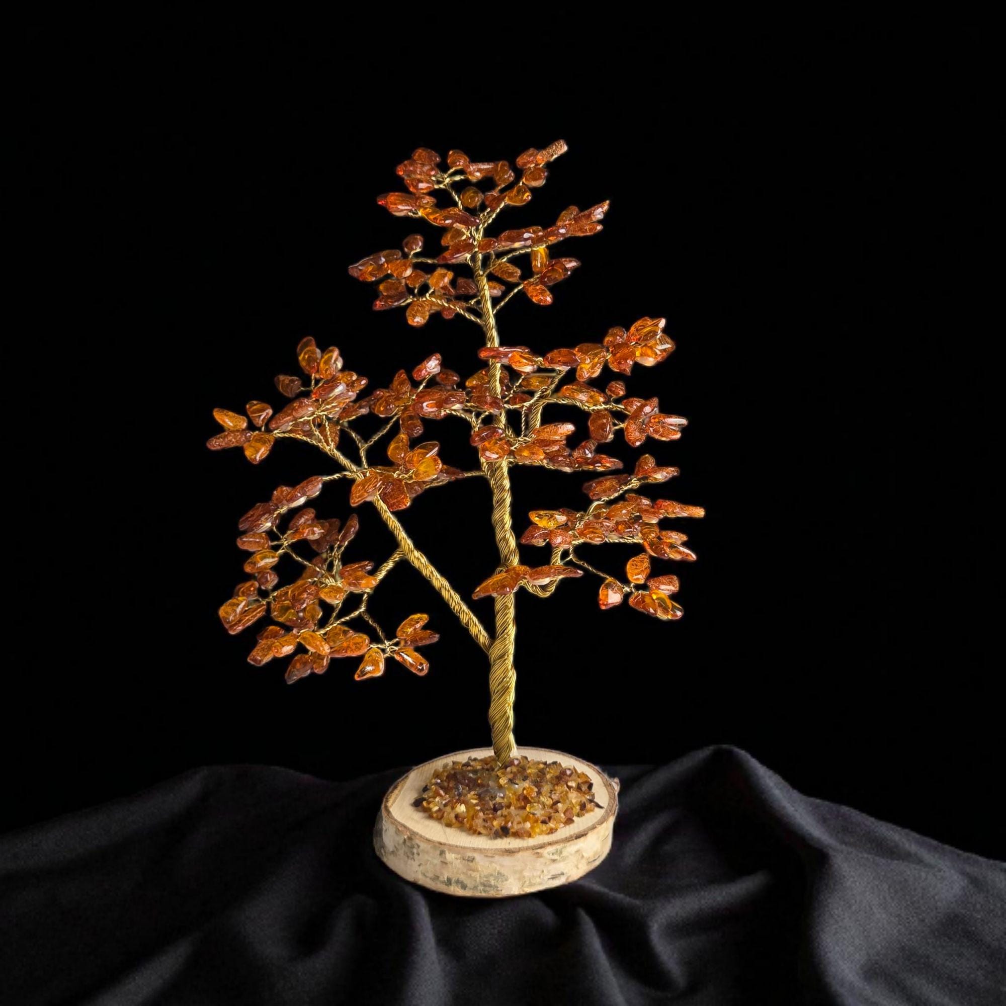 LARGE Baltic Amber Pine Tree of Life Luck Happiness Handmade Amber