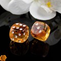 FREE GIFT BOX Amber Dice | Handmade Baltic Amber Dice Set Small Gambling Pair of Dice | Board Game Dice |Large Gemstone Crystal Cube Dice uk product logo