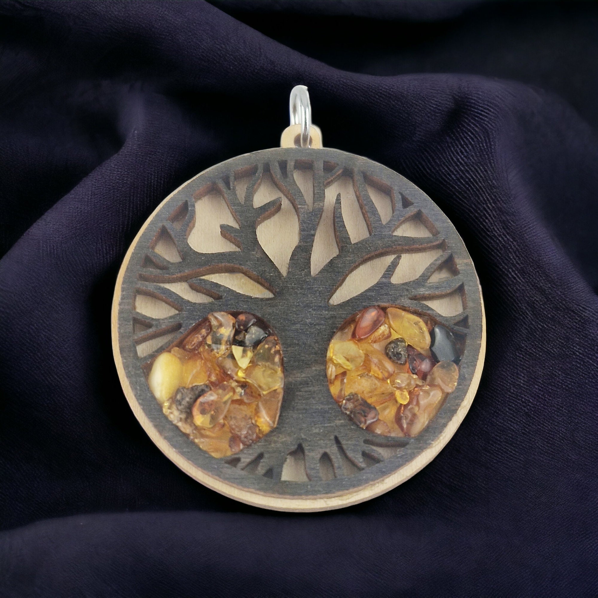 Baltic Sign Tree Wooden Tree of Life Baltic Amber Gemstone Gift, Celtic Amulet Luck ...