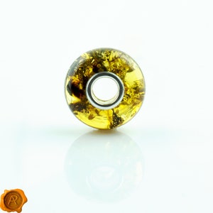 Green Baltic Amber Inclusion Silver Charm Pendant Gift Fits Pandora Trollbeads uk, Gemstone Small Amber Stone Crystal Beads Charms Bracelets