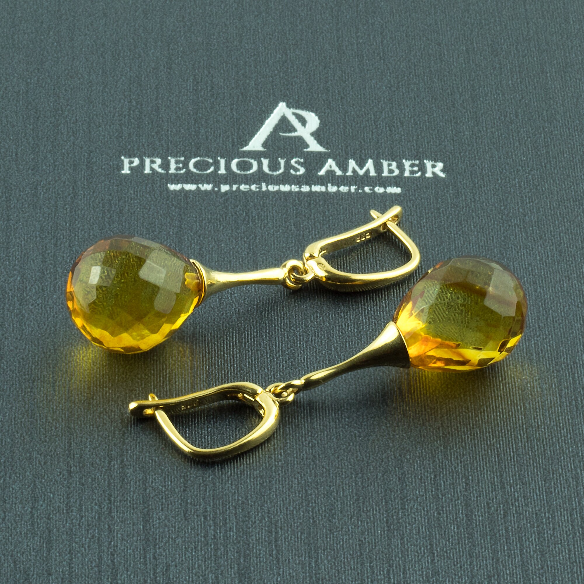 Stunning Long Baltic Amber Gold Earrings Women Large Honey Amber Teardrop Dangle Drop Faceted Earrings Gemstone Silver Earrings for Women