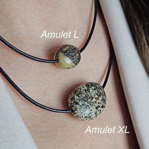 Vintage 70s Necklace Leather Pendant Stone - Etsy Canada