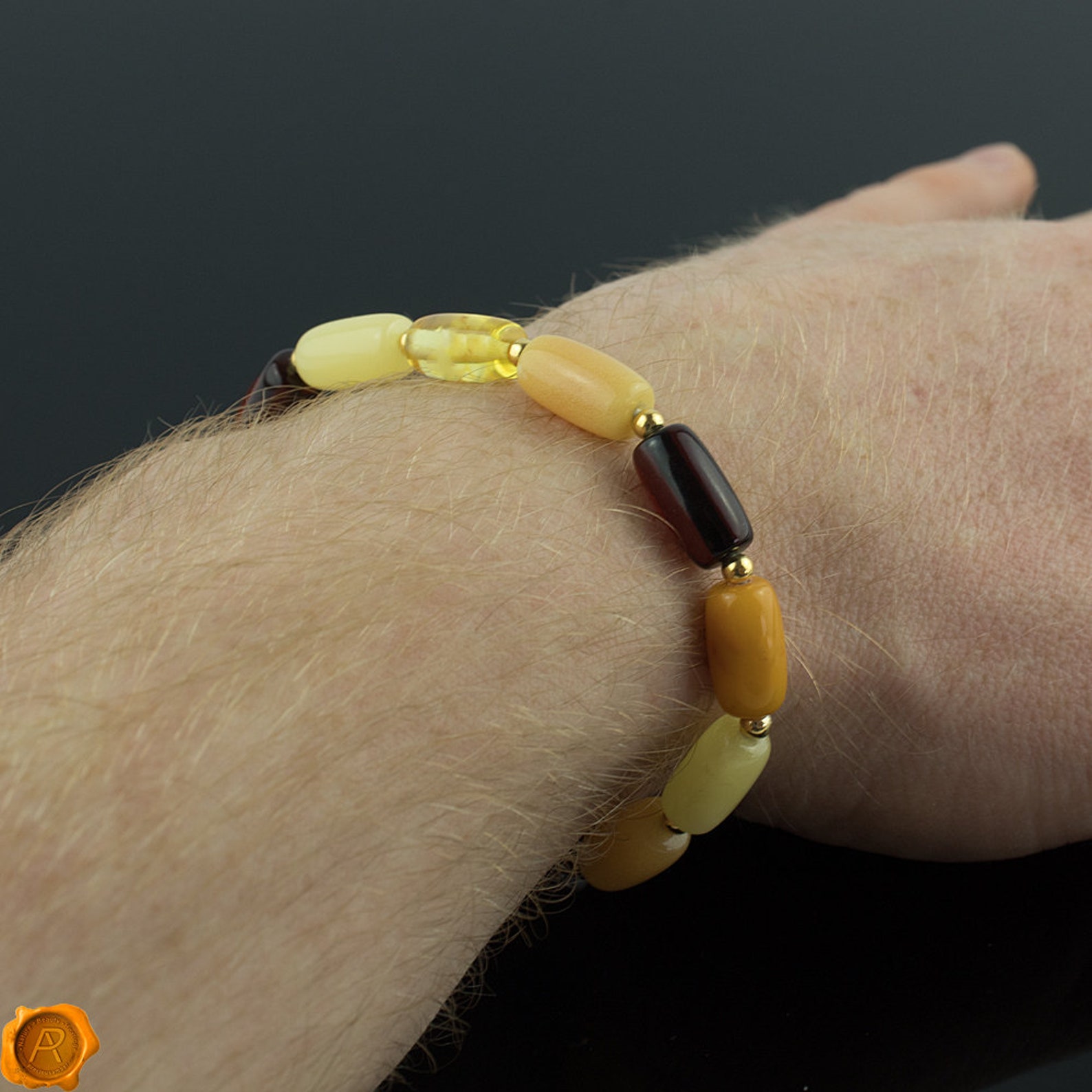gold and amber bracelet