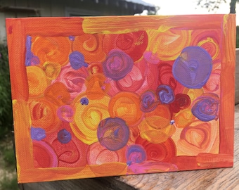 Orange & Purple Circle painting