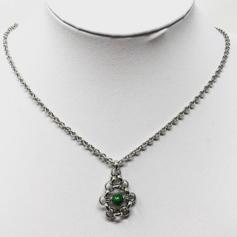 Custom Stone and Steel Single Bead Fidget Charm Necklace