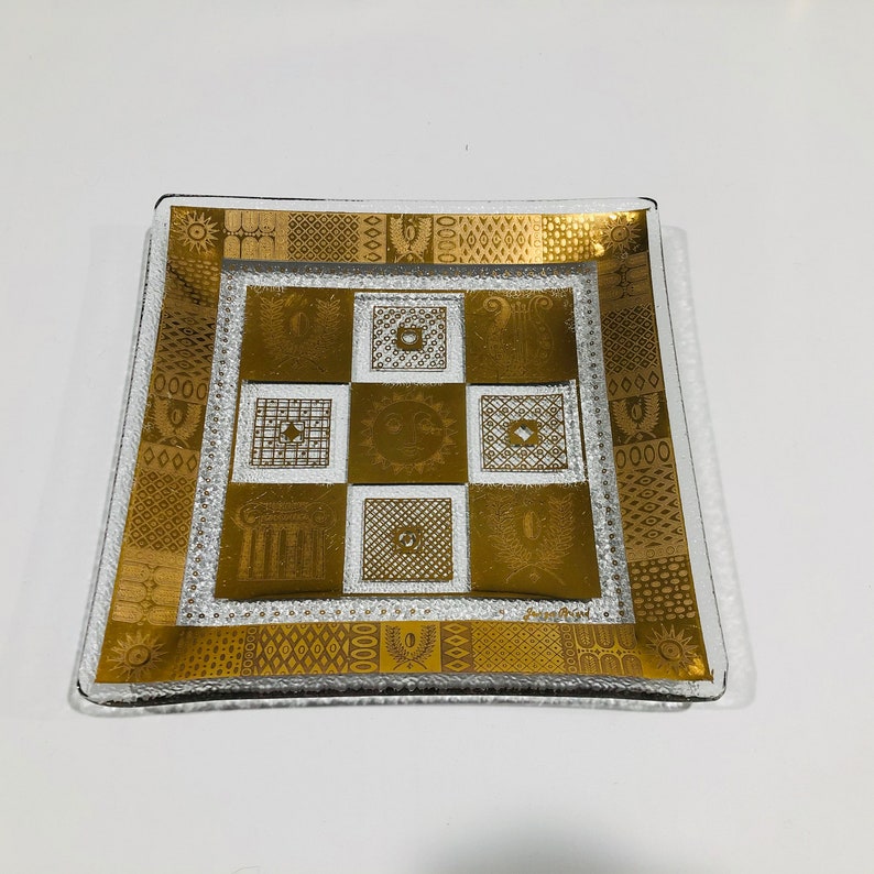 Georges Briard 22Kt oro doblado placas de vidrio vintage | Etsy