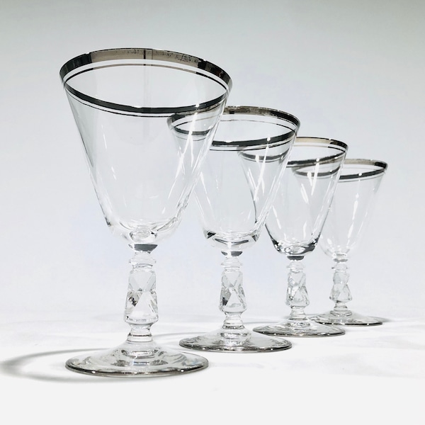 Platinum Edge Goblets Etsy