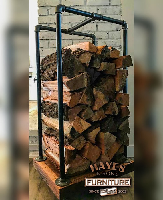 Rustic Industrial Firewood Rack Firewood Holder Log Storage Etsy