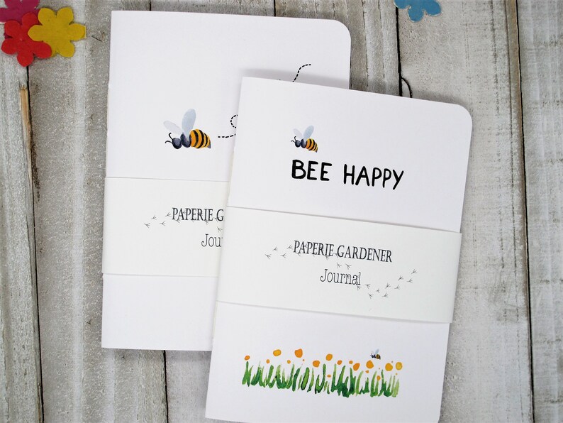 Bee Journals Set of 2 Pocket Sized 40 Pages Handmade Gift Etsy