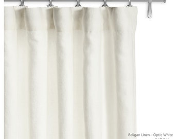 White Belgian Linen Curtains Linen Drapes White Or Off White Etsy