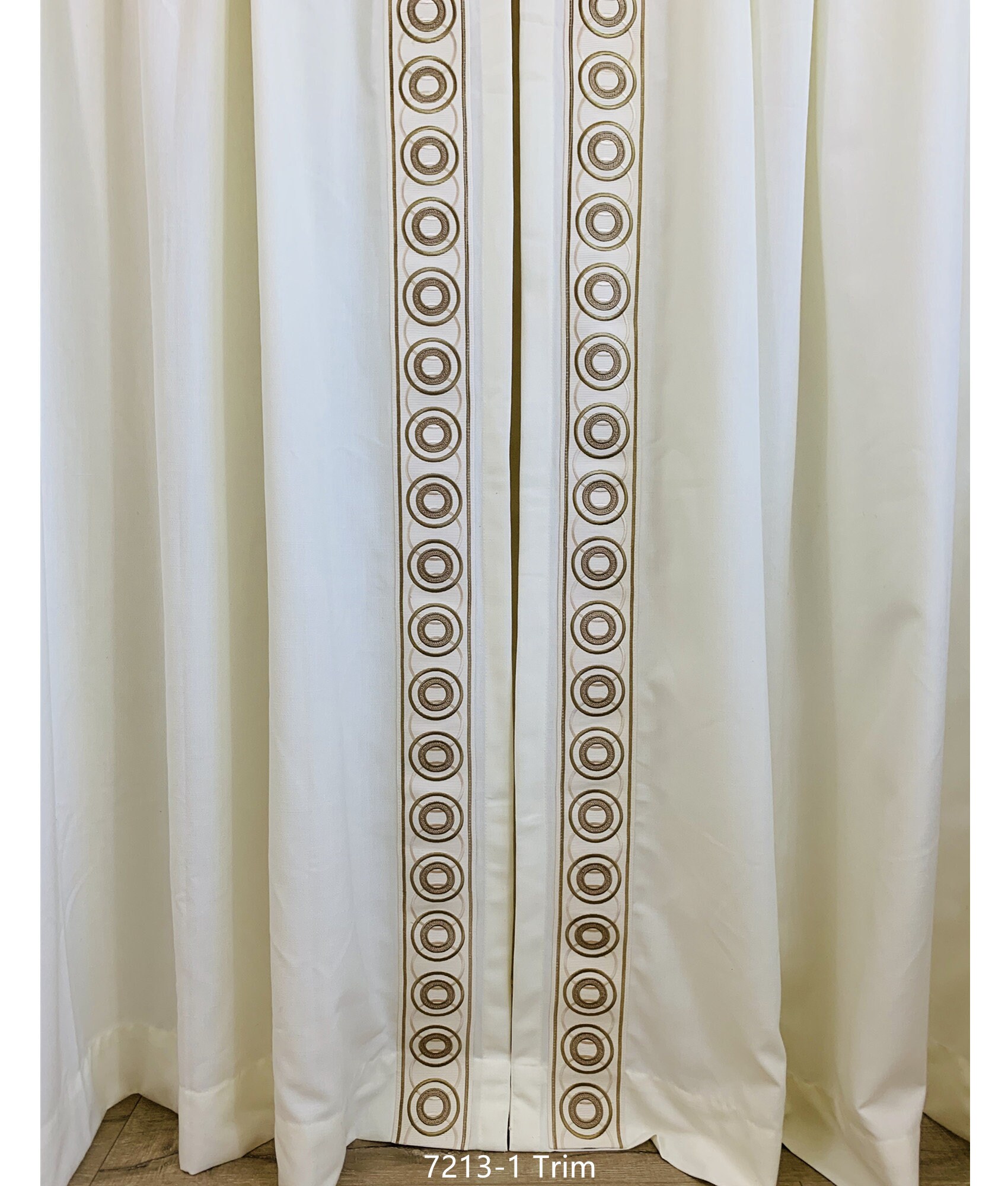 Curtains With Decorative Trims, Custom Draperies With Border Trim