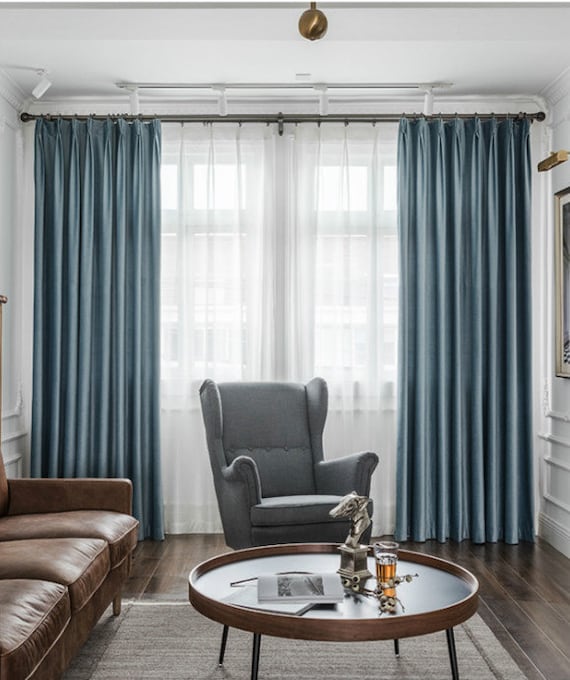 Pair Of Blue Mirage Velvet Curtains Bedroom Blue Velvet Curtains Living Room Velvet Curtains Custom Curtains