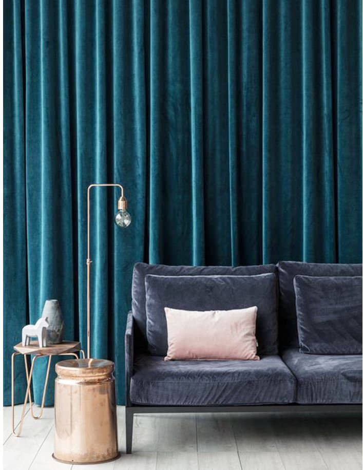 Pair of Peacock Blue Velvet Curtains Bedroom Velvet Curtains - Etsy UK