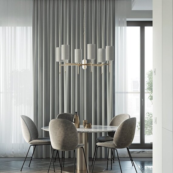Pair Of Grey Velvet Curtains Bedroom Light Silver Grey Velvet Etsy