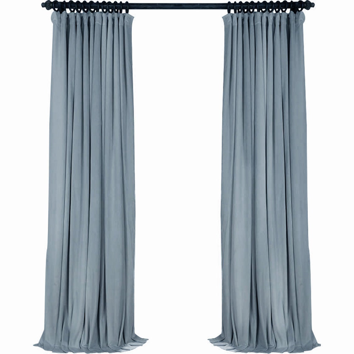 Pair of Baby Blue Velvet Curtains Bedroom Velvet Curtains Etsy
